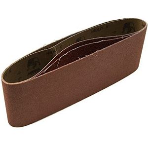 Mirka 3 stuks weefsel-schuurbanden 100 x 610 mm / korrel P80 / hoogwaardige schuurband voor bandschuurmachines / voor het schuren van hout en metaal
