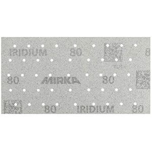 Mirka Iridium 50 stuks premium schuurpapier 93 x 180 mm met klittenband 45 gaten, korrel 80, voor het schuren van verf, spatel, grondlaag, hout, staal, mineralen, kunststof