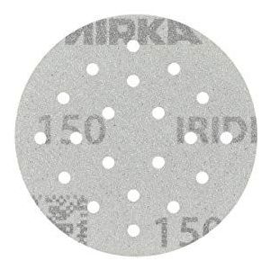 Mirka Iridium 50 stuks premium schuurpapier Ø 77 mm 20H klittenband korrelgrootte 150 voor het slijpen van lak, spatel, grondlaag, hout, staal, mineralen, kunststof