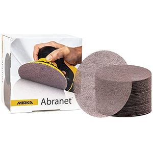 Mirka Abranet schuurrooster Ø 125mm klittenband / korrel P400 / 50 st / 5423205041 / Geschikt voor alle 125mm excentrische schuurmachines en schuurmachines / voor het schuren van hout, plamuur, lak, kunststof