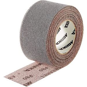Mirka Abranet Schuurrol net 75 mm x 10 m klittenband/korrel P120/1 rol/voor het schuren van hout, plamuur, kunststof, 545BI001123R