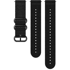 Suunto Reservehorlogebandje, voor alle Suunto Spartan Sport WRH en Suunto 9 horloges, textiel, lengte: 24,4 cm, brugbreedte: 24 mm, zwart/zwart, incl. pennen voor montage, SS050228000
