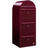 BOBI Brievenbus Trio - Bordeauxrood - 3 Postvakken - Materiaal 1 mm
