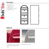 BOBI Brievenbus Trio - Bordeauxrood - 3 Postvakken - Materiaal 1 mm
