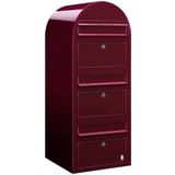 BOBI Brievenbus Trio - Bordeauxrood - 3 Postvakken - Materiaal 1 mm