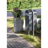 BOBI Brievenbus Jumbo - RAL 7016 - Donkergrijs en RVS Klep