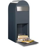BOBI Brievenbus Jumbo - RAL 7016 - Donkergrijs en RVS Klep