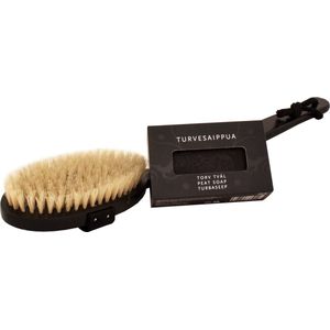 Emendo Sauna Houten rug borstel met Turfzeep 180 gram