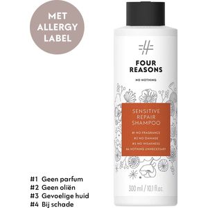 Four Reasons - No Nothing Sensitive Repair Shampoo - 300 ml - Voor de gevoelige hoofdhuid - Zonder parfum!