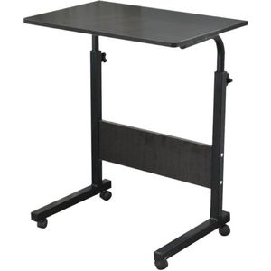 Laptoptafel, laptopstandaard, in hoogte verstelbaar, mobiele bijzettafel, verzorgingstafel voor bed en bank, 80 x 40 x 71-90 cm, zwart