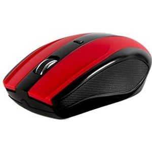 Serioux Mouse Rainbow 400, draadloos, USB, optische sensor, operationele afstand; 10m, precisie: 1000/1600dpi verstelbaar, 4 knoppen, 2x AA batterijen, rood