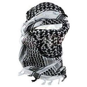 Mil-Tec Shemagh sjaal, uniseks, wit, zwart, 110 x 110 cm