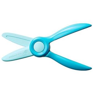 Fiskars Schaar voor kinderen, vanaf 2 jaar, om te leren knippen, lengte: 13 cm, kunststof messen en handgrepen, groen, blauw, starter, 1064066