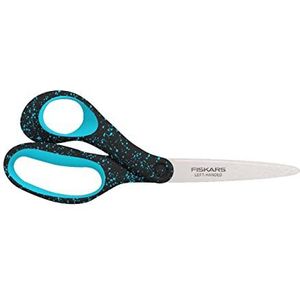 Fiskars - Schaar - Zwart/Turquoise Gespikkeld - Linkshandig - Totale Lengte 20 cm