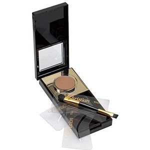 Christian Faye Wenkbrauwmake-up, semi-permanent, waterbestendig, veegvast, tot 24 uur houdbaar, incl. 3 sjablonen (taupe)