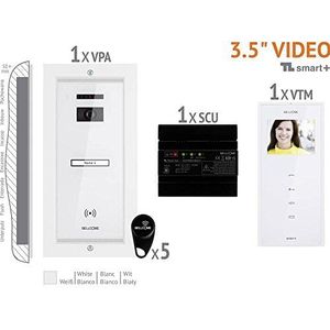 Bellcome VKM.P1FR.T3S4.BLW04 video-deurintercomsysteem, bekabeld, complete set, 1 vuurplaats, wit