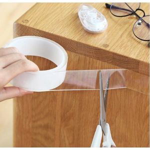 Nano Tape - Dubbelzijdig - 1 mtr - 2cm breed - Sterk dubbelzijdig tape - Zelfklevende Tweezijdige Transparant Montage tape - Nanotape Kleefband Plaktape Op Rol - Afwasbaar & Herbruikbaar - Grip Tape Plakband Extra Sterk - Afdichtingstape