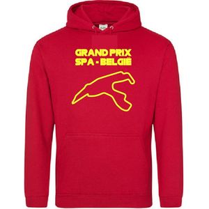 Unisex Hoodie Grand Prix Spa - Belgie -MEDIUM - Rood en Geel