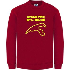 Unisex Sweater Grand Prix Spa - Belgie -MEDIUM - Rood en Geel