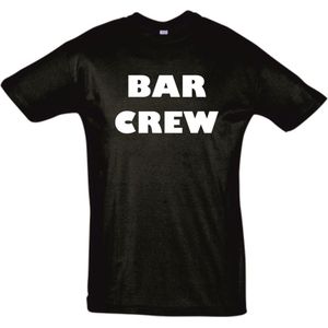 T-Shirt Bar Crew / personeel tekst zwart heren S