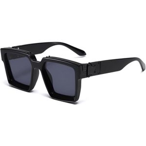 Rechthoek Bril Heren / Unisex oversized / Vrouwen Sunglasses / Vierkante Retro UV / Tiktok zonnebril / Zwart Goud