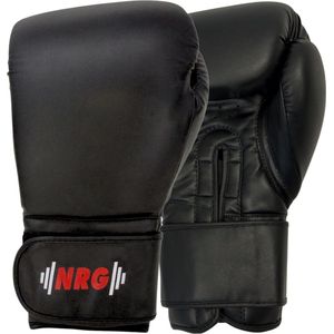 NRG Boxing F4 - Bokshandschoenen - Boxing Gloves - Boksen - Zwart - 14 oz - Training - Sparring - Kunstleer