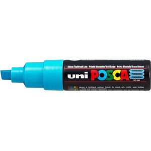 Krijtstift - Chalkmarker - Universele Marker - Uni Posca Marker - Turkoois - PC-8K - 8mm - Beitelpunt - Large - 1 stuk