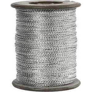 Koord - Metallic Zilverkleurig Koord - DIY Decoratief Koord - Hobby Macrame Koorden - Ophangkoord Voor Creatieve Projecten - Dikte 0,5mm - Lengte 100m - 1 Rol