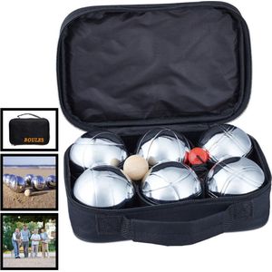 Decopatent® Jeu de Boules SET - 6 ballen Ø7.2 Cm - metaal - petanque - in draagtas - afstandmeter - jeu de boules set volwassenen