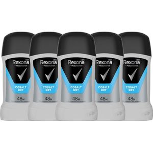 Rexona Men Motion Sense Cobalt Dry Deodorant - 5 x 50 g - Deo Stick Mannen - Deodorant Man Voordeelverpakking