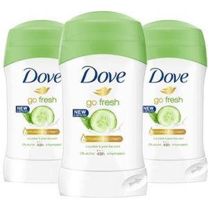 Dove Go Fresh Cucumber Green Tea Deodorant Stick - 3 x 40 ml - Voor De Gevoelige Huid - Deodorant vrouw voordeelverpakking