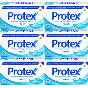 Protex Handzeep Fresh - Antibacteriële Handzeep - 6 x 90g - Voor Gezicht en Lichaam - Soap - Zeep Blok - Handzeep Voordeelverpakking