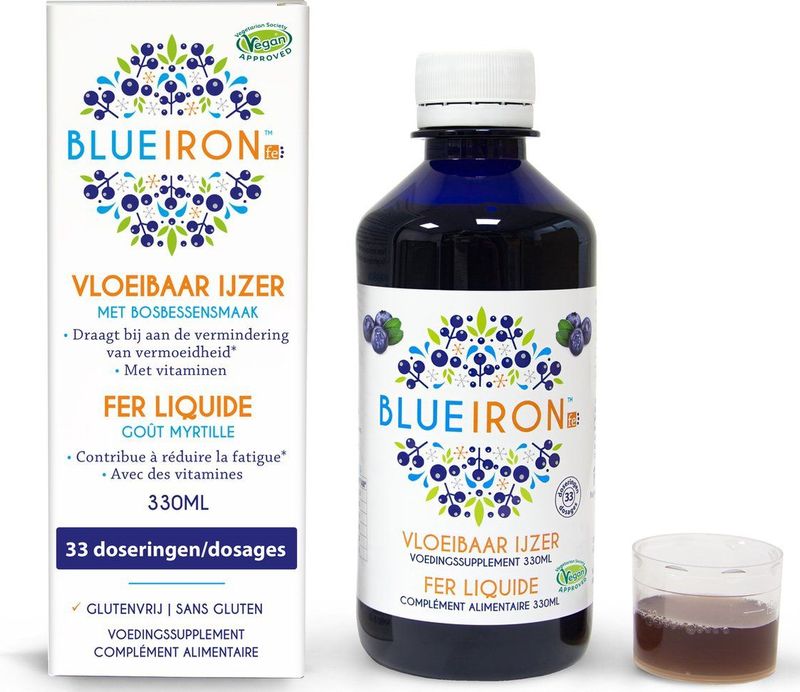 Blueiron vloeibaar ijzer elixer original - Bessensmaak - Ijzer ondersteunt het energieniveau - 330ml - 33 doseringen