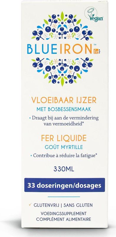 Blueiron vloeibaar ijzer elixer original - Bessensmaak - Ijzer ondersteunt het energieniveau - 330ml - 33 doseringen