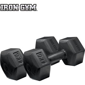Iron Gym Dumbbell Set 2x 4 kg grote robuuste Dumbbells Gietijzer - Fitness accessoire