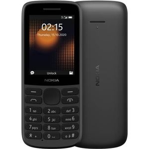 Nokia 215 mobiele telefoon, ontgrendeld, 2,4 inch, 1 GB, Dual SIM, Android, zwart