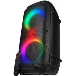 Sven PS-800, juodas, uitgangsvermogen (RMS), TWS, Bluetooth, FM, USB, Micro SD, LED-display, lithium (Oplaadbare batterij), Bluetooth luidspreker, Zwart