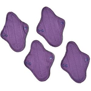 MaM ecofit - wasbare katoenen inlegkruisjes set 4 stuks - kleur aubergine/paars - biologische katoen en bamboe - herbruikbaar en zero waste