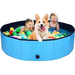 AJKMEI Hondenbad, opvouwbaar kinderbad voor honden, draagbaar, antislip en slijtvast, van pvc, (L 160 x 30 cm)