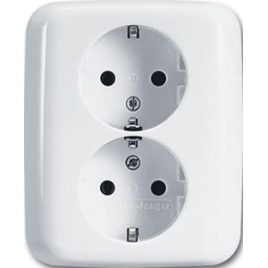 Busch-Jaeger - Wandcontactdoos Dubbel - Inbouw - Wit