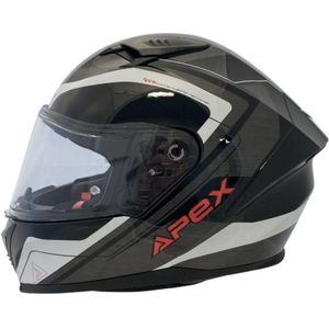 APEX FI100 Valencia Zwart Grijs Rood Integraalhelm - Maat L - Helm