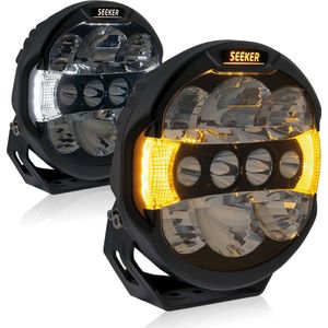 SEEKER Quantum LED Verstraler 9 inch met dag-rijverlichting amber / wit