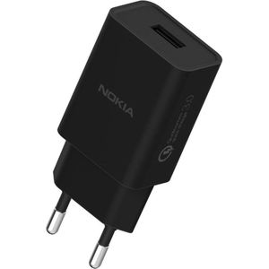 Nokia 18W Wall Charger EU - Oplader Zwart