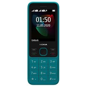 Nokia 150 versie 2020 functie telefoon (2,4 inch, 4 MB intern geheugen (uitbreidbaar tot 32 GB via microSD-kaart), 4 MB RAM, Dual SIM) cyaan