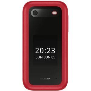 Nokiahmdglobal Nokia 2660 4G Dual SIM mobiele telefoon, 2,8 inch display, grote toetsen, SOS-knop, camera, bluetooth, draadloze FM-radio en mp3-speler, grote batterij, rood, Italië