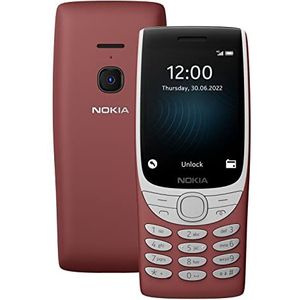 Nokia 8210 alle providers, 0.05gb, Feature Phone met 4G-connectiviteit, groot scherm, ingebouwde MP3-speler, draadloze FM-radio en klassiek Snake spel (Dual SIM) - Rood