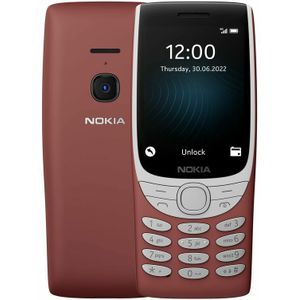 Nokia 8210 all carriers, 0.05 gb, Feature Phone met 4G-connectiviteit, groot scherm, ingebouwde MP3-speler, draadloze FM-radio en klassiek Snake-spel (Dual SIM) - Rood