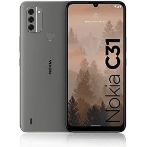 Nokia C31 (128 GB, Houtskool, 6.75"", Dubbele SIM, 13 Mpx, 4G), Smartphone, Grijs