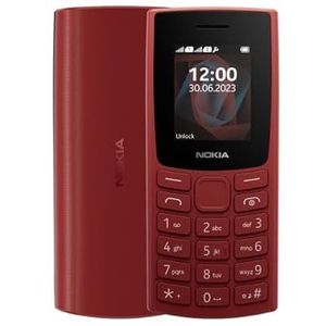 Nokia 105 (2023) (1.80"""", 4 MB, 2G), Sleutel mobiele telefoon, Rood