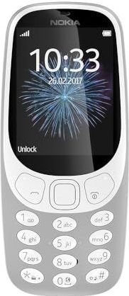 Nokia 3310 2G mobiele telefoon (2,4 inch kleurendisplay, 2MP camera, bluetooth, radio, MP3-speler, Dual Sim) retro grijs